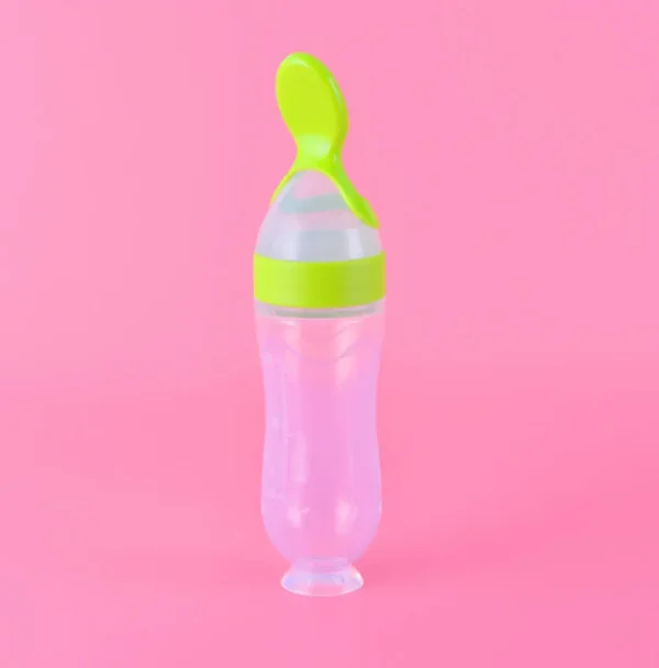 SKU-YY-BF-BB02-Green New Suction Cup Rice Paste Fruit Puree Bottle-279-Green